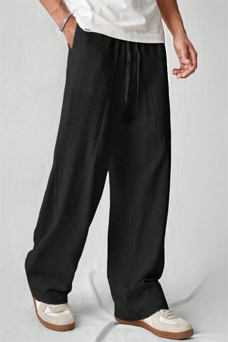 Hafif Ve Rahat Müslin Baggy Erkek Pantolon - Beyaz