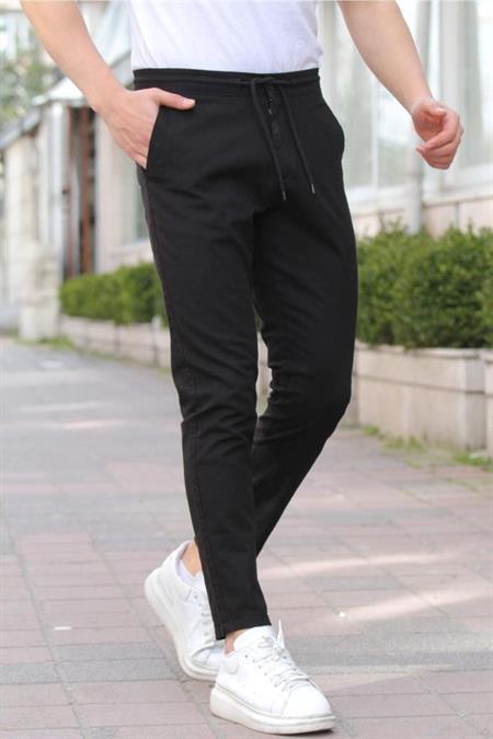 Kahverengi Erkek Eganis Ipli Jogger Düğmeli Kumaş Pantolon-jggrkmpnt01r0434