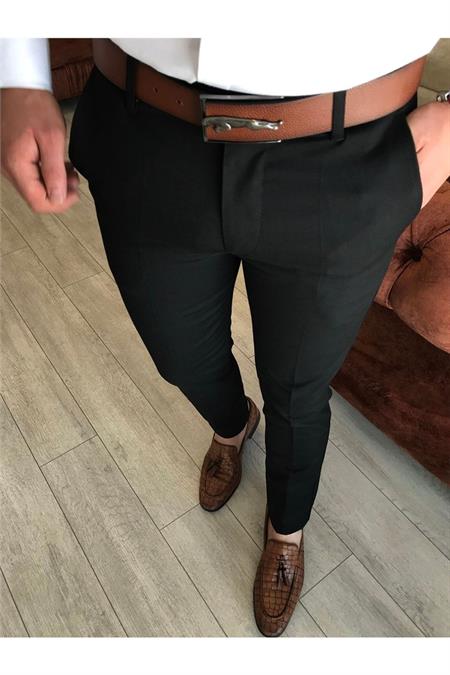 Italyan Kesim Slim Fit Mevsimlik Gri Kumaş Pantolon