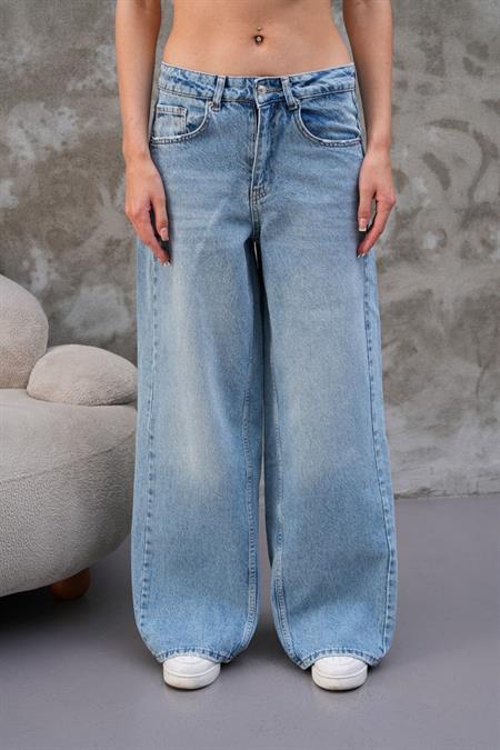 Miami Mavi Straight Wide Kadın Jean