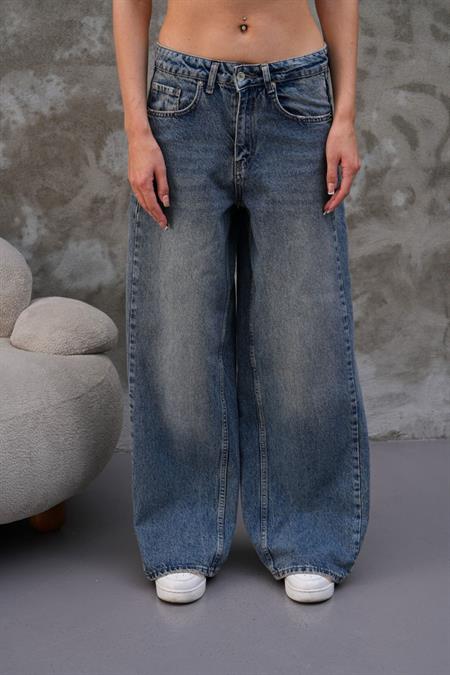 Miami Mavi Straight Wide Kadın Jean