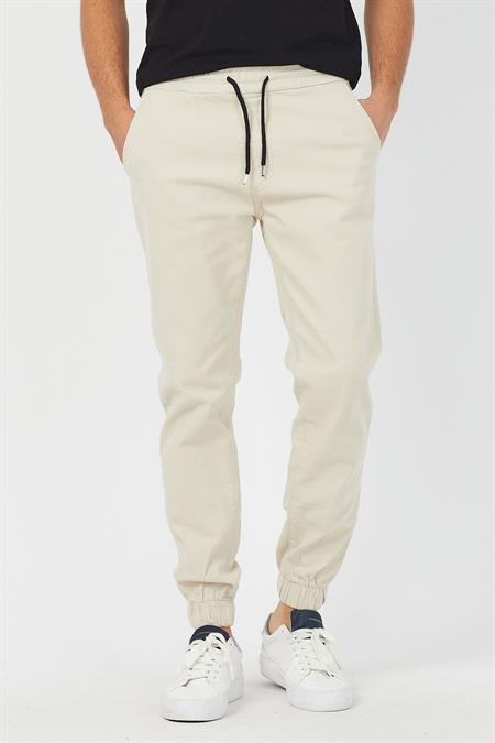 Erkek Koyu Petrol Mavisi Paçası Beli Lastikli Jogger Pantolon