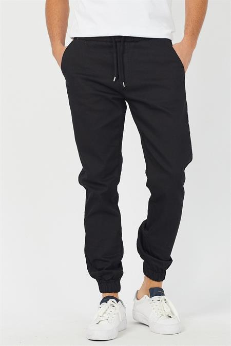 Erkek Koyu Petrol Mavisi Paçası Beli Lastikli Jogger Pantolon