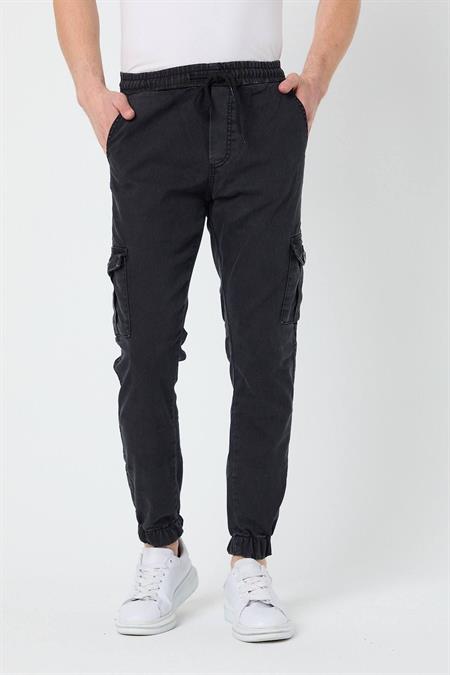 Erkek Haki Paçası Lastikli Likralı Pantolon