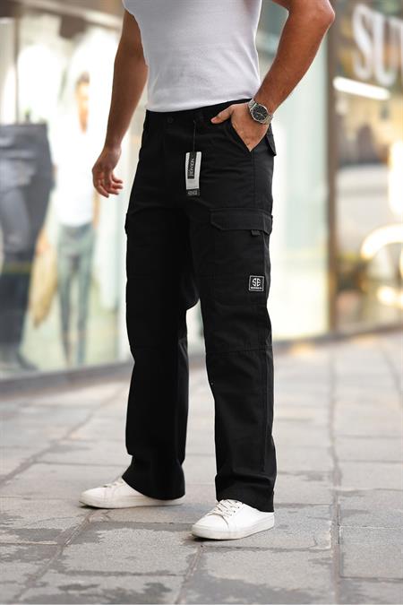 Mavi Erkek Kar Yıkama Kargo Cepli Baggy Denim Pantolon