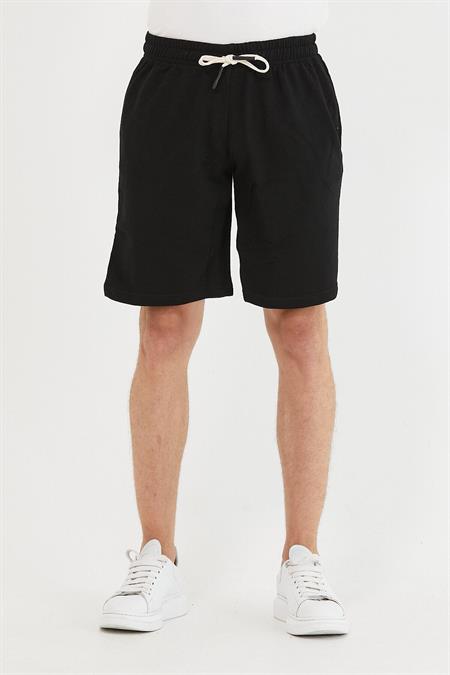 Erkek Gri Beli Lastikli Cepli Şort & Bermuda