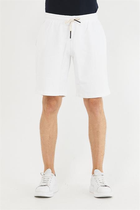 Erkek Gri Beli Lastikli Cepli Şort & Bermuda