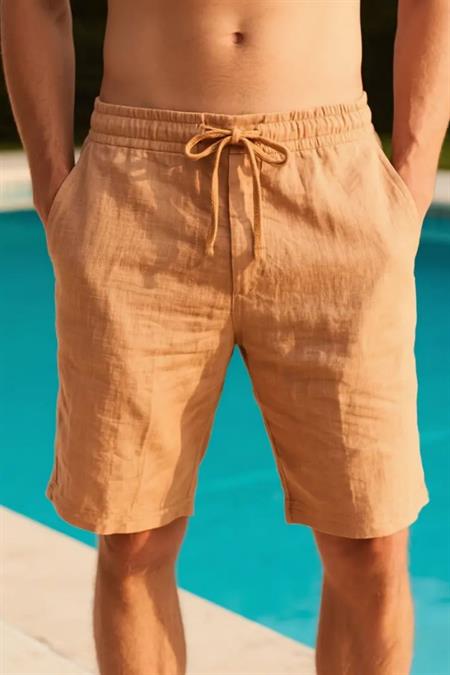 Hafif Ve Rahat Duble Paça Müslin Erkek Şort - Siyah