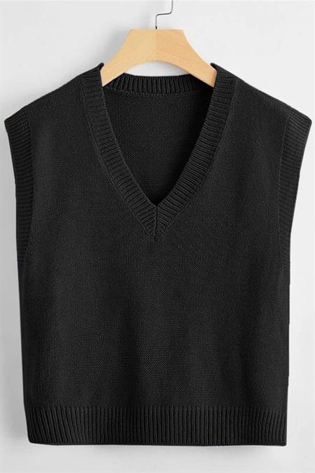 Elégance Pembe V Yaka Süveter