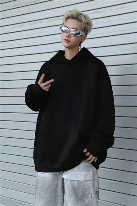 Erkek Kapüşonlu Oversize Sweatshirt