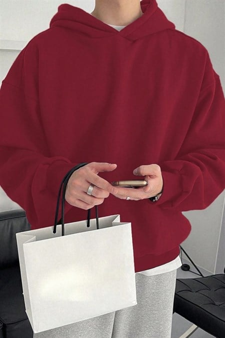 Erkek Kapüşonlu Oversize Sweatshirt