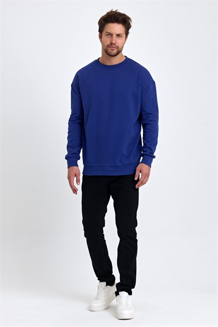 Erkek Yumuşacık Kumaşlı Regular Fit Yuvarlak Yakalı Sweatshirt