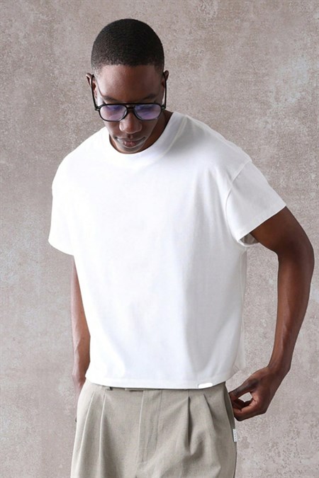 Erkek Bisiklet Yaka Kısa Kollu T-Shirt