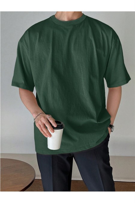 Erkek Bisiklet Yaka %100 Pamuk T-Shirt