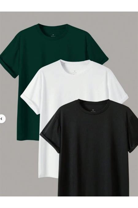 Erkek 4 Lü Paket Comfort Fit %100 Pamuk Kalın Dokulu Çok Renkli T-shirt