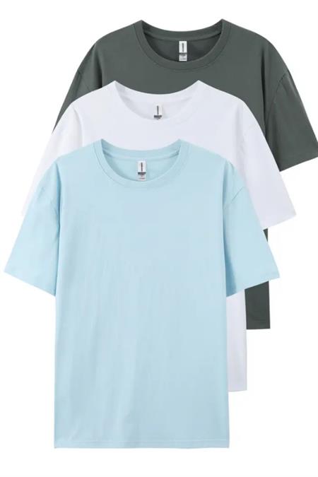 Pembe Bebe Mavi Sarı 3lü Basic Bisiklet Yaka T-shirt