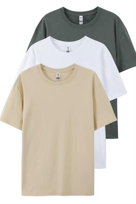 Pembe Bebe Mavi Sarı 3lü Basic Bisiklet Yaka T-shirt