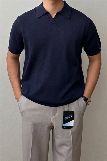 Erkek Patlı Kısa Kollu Polo Yaka Triko T-Shirt