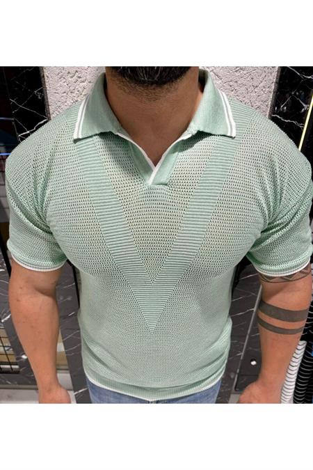 Erkek Yumuşak Dokulu Polo Yaka Triko T-Shirt