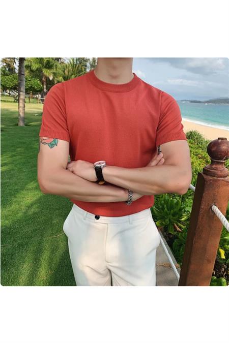 Bisiklet Yaka Triko T-Shirt