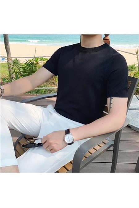 Bisiklet Yaka Triko T-Shirt