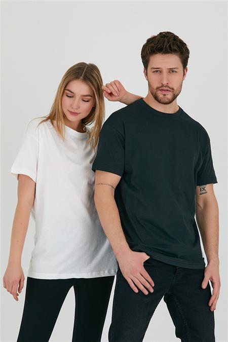 Siyah Unisex Relaxed Fit Tshirt-unovrtstr02s