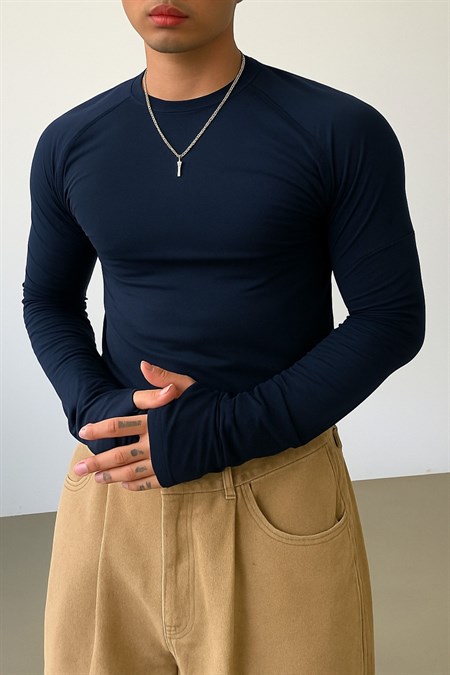 Erkek Uzun Kollu Basic T-shirt