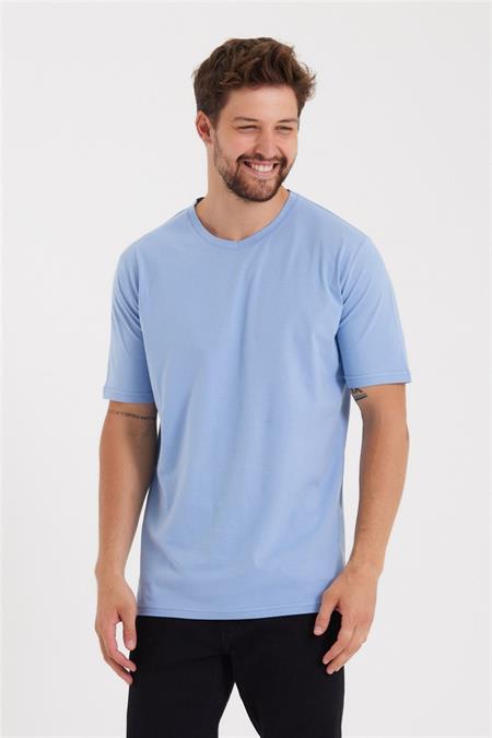 Erkek V Yaka Slim Fit T-shirt-vyktsr33s