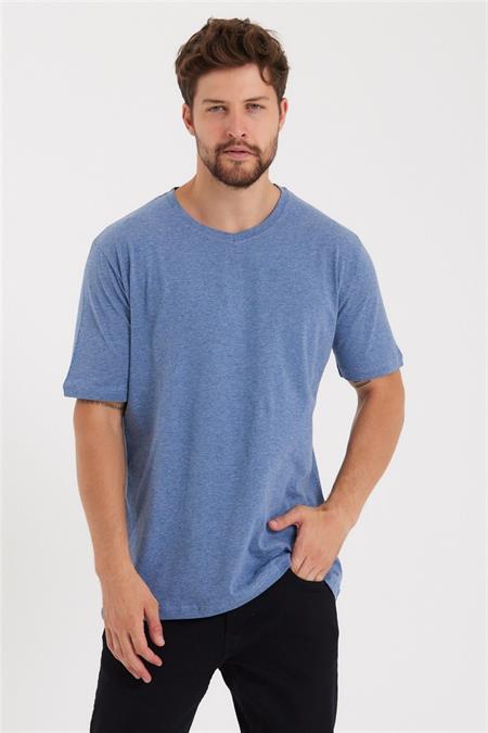 Erkek V Yaka Slim Fit T-shirt-vyktsr33s