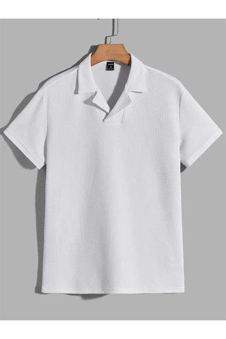 Erkek Kahverengi Waffle Kumaş Regular Polo Yaka T-Shirt