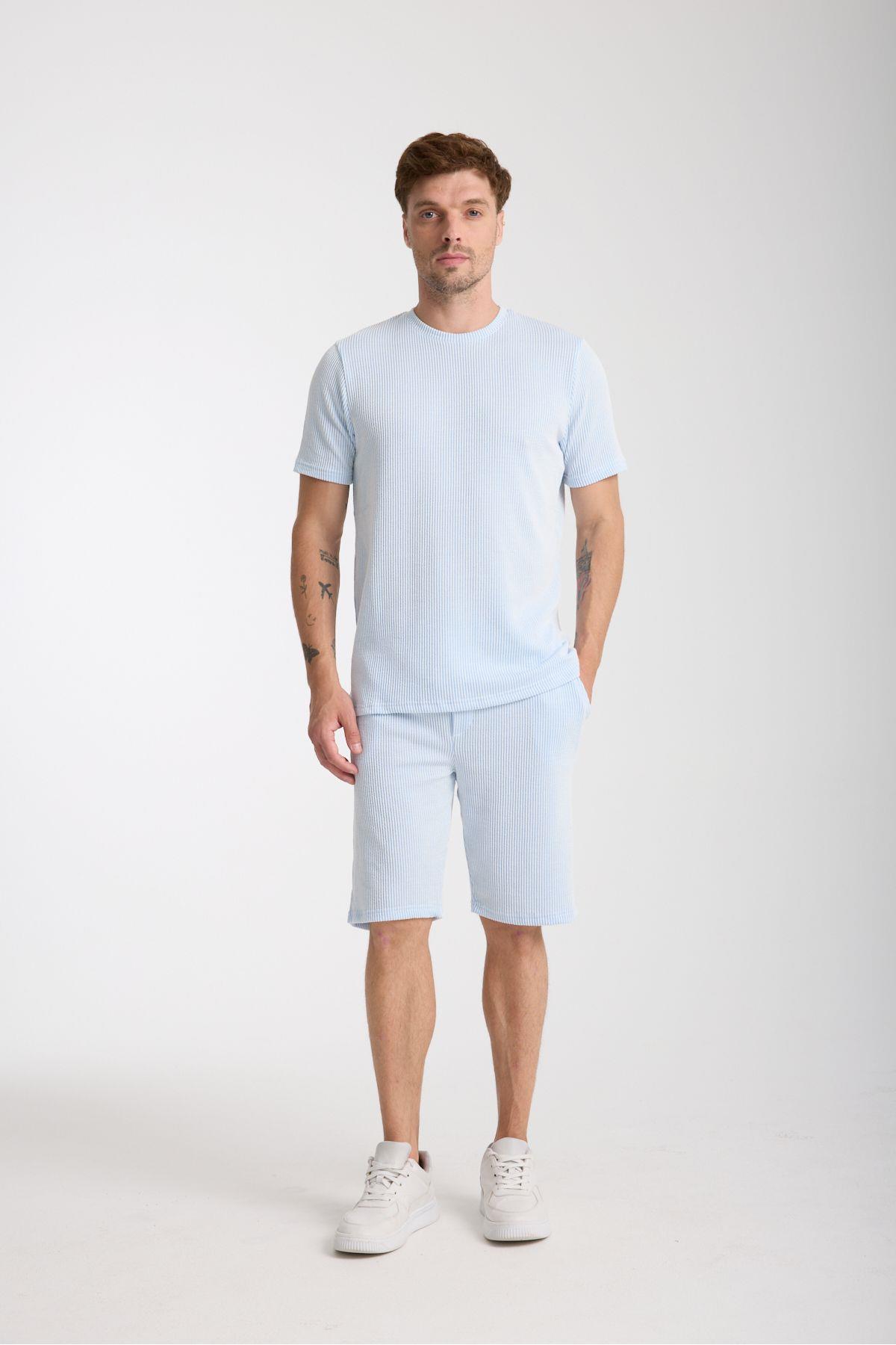 TARZ COOLAlt - Üst TakımALTTKM025Erkek Gri Basic Regular Alt Üst Şort Takım