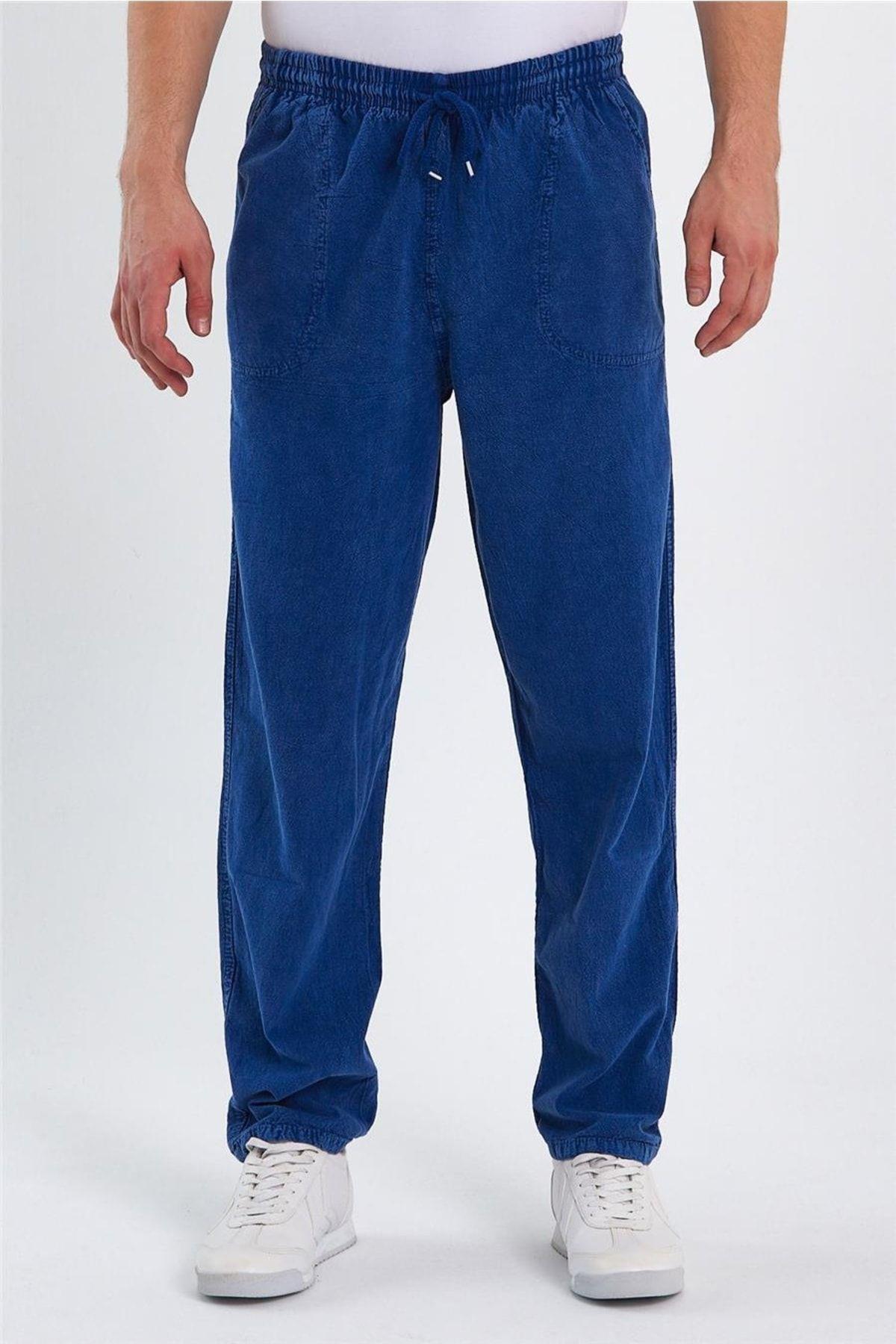 TARZ COOLPantolonCREPE1479Erkek Koyu Füme Regular Bağcıklı Keten Pantolon-crepe1479r08s