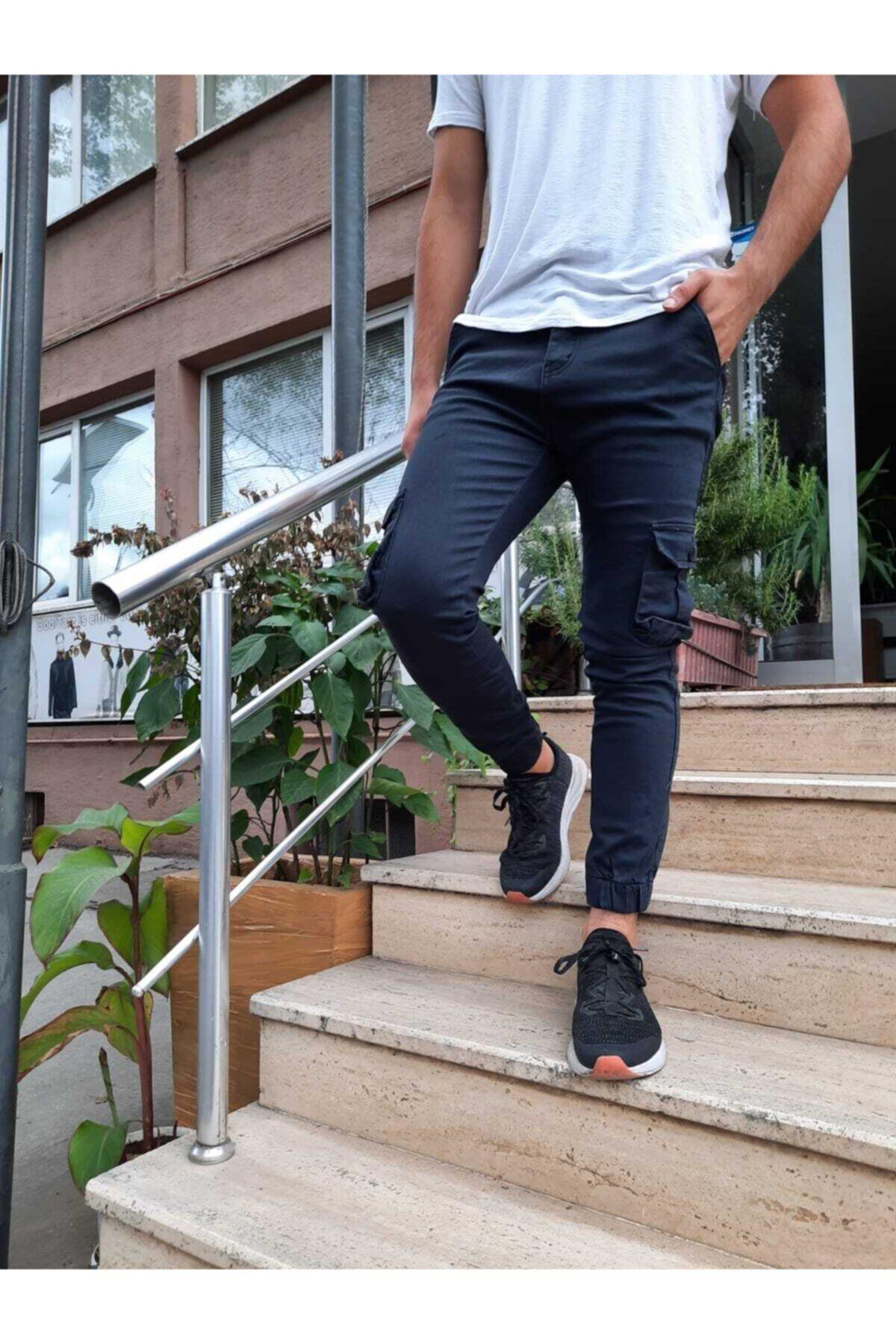 TARZ COOLPantolonTYC00041768948Erkek Füme Slim Fit Kargo Cep Likralı Pantolon