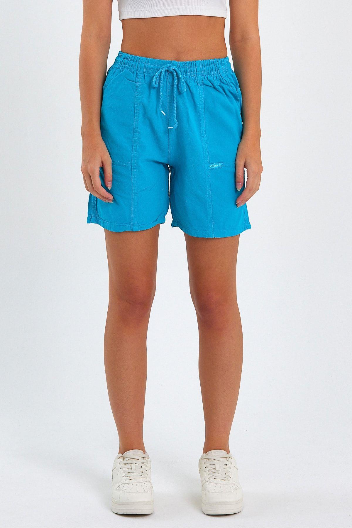 TARZ COOLŞort & BermudaCREWEKDNSRT01Kadın Kırmızı Rahat Kesim Keten Şort