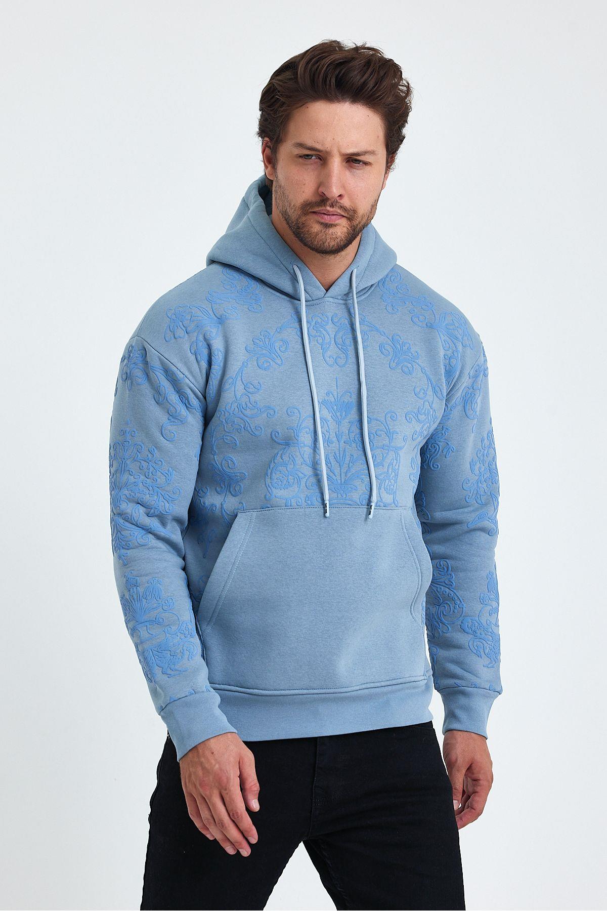 TARZ COOLSweatshirtSLNKSWT01Erkek Selanik Standart Fit Normal Kesim Içi Polarlı 3 Iplik Kapüşonlu Pamuklu Sweatshirt