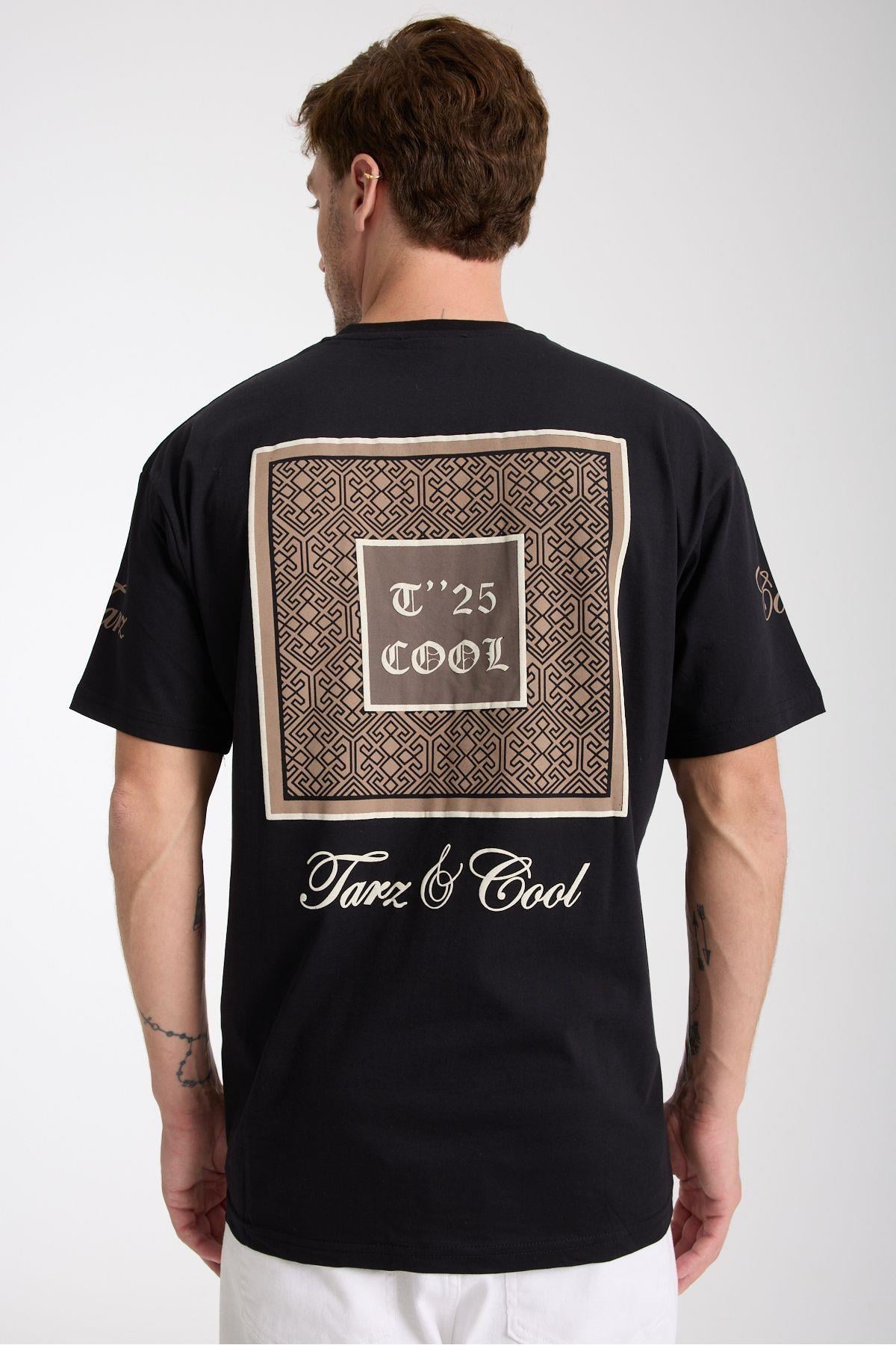 TARZ COOLT-ShirtCOOLTST025Erkek Beyaz Cool Ön Ve Arka Baskılı Oversize Bisiklet Yaka T-Shirt