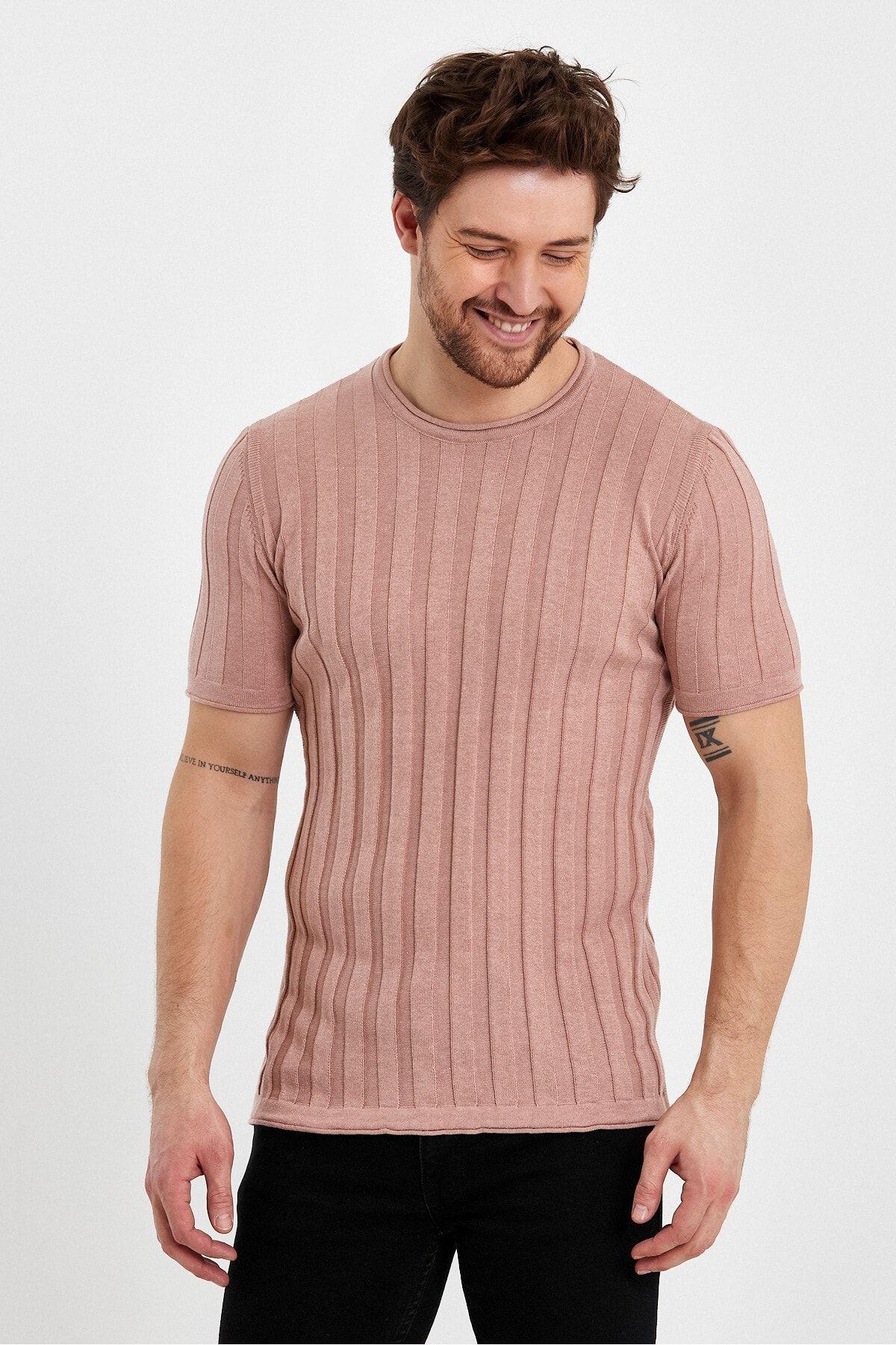 TARZ COOLT-ShirtTRZ10236Sarı Erkek Yuvarlak Yaka Örme T-shirt-trz10236r05l
