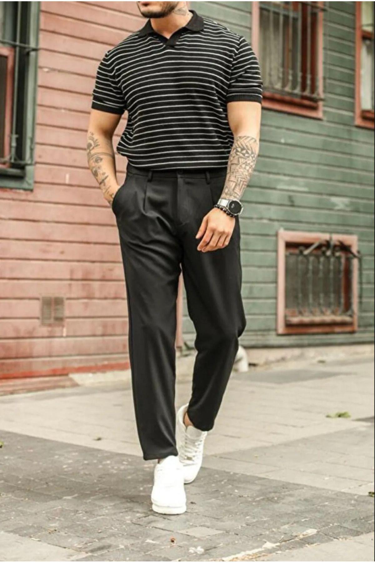 TARZ COOLT-ShirtTYCL5SQWCN168969588654400Çizgili Polo Yaka T-Shirt Taş