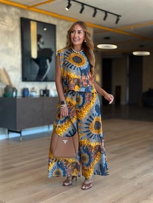 Hardal Batik Desenli Salaş İkili Takım