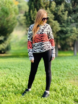 Leopar Desenli Kazak