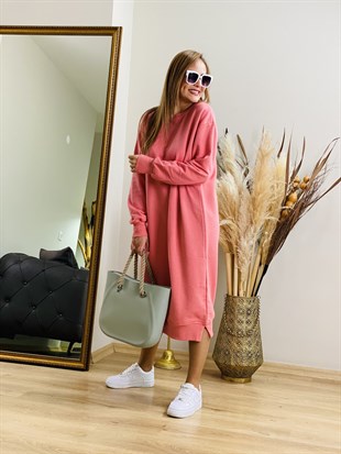 Pembe Sweat Elbise