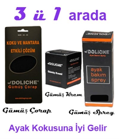 Erkek Gümüş Çorap,Gümüş Krem,Gümüş Sprey