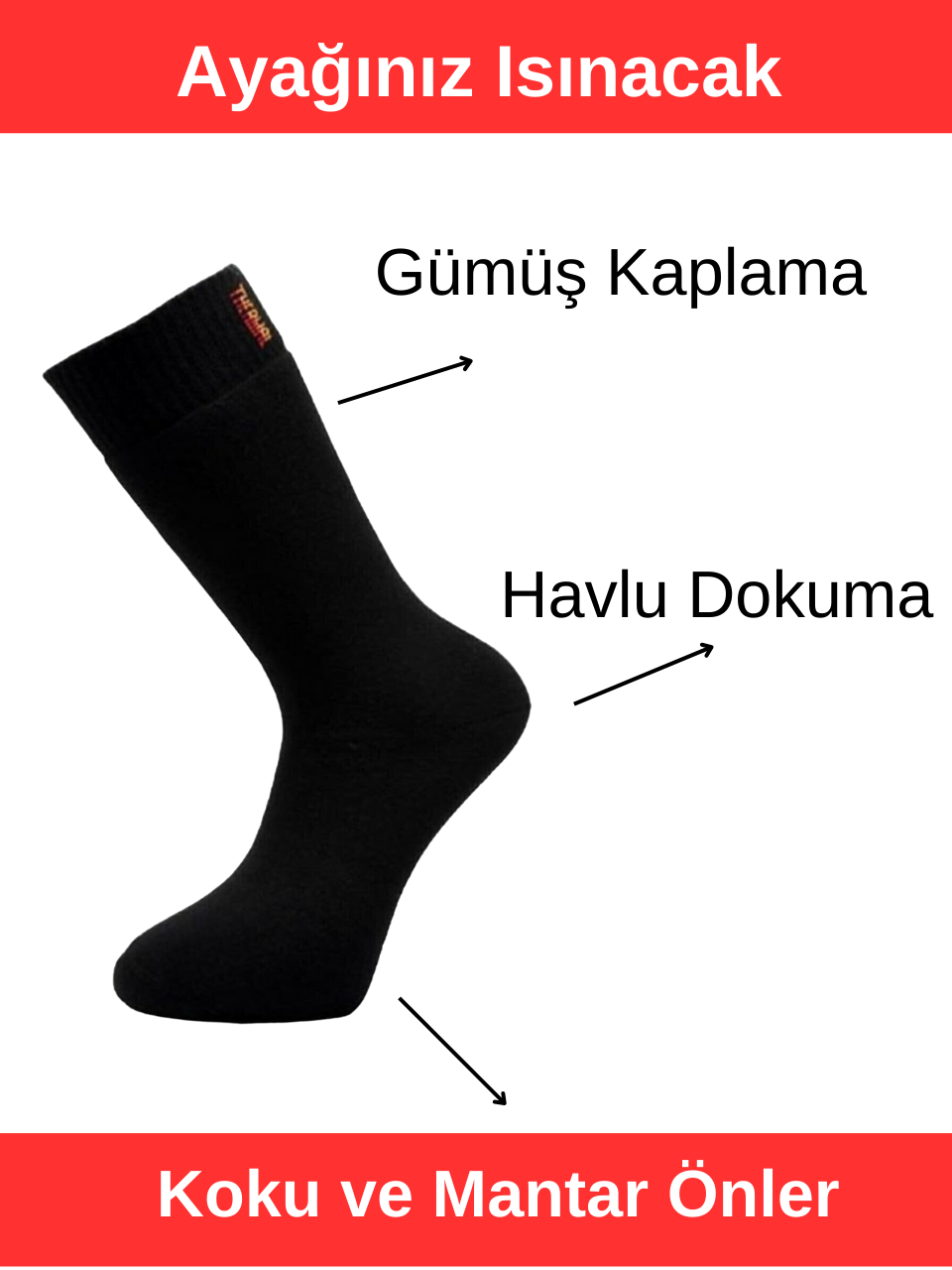 6lı Gümüş Havlu Erkek Çorap Siyah