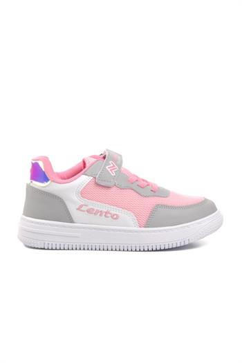 Aspor Lento 001-F Pembe-Gri Cırtlı Çocuk Sneaker A SPOR Çocuk Spor Ayakkabı