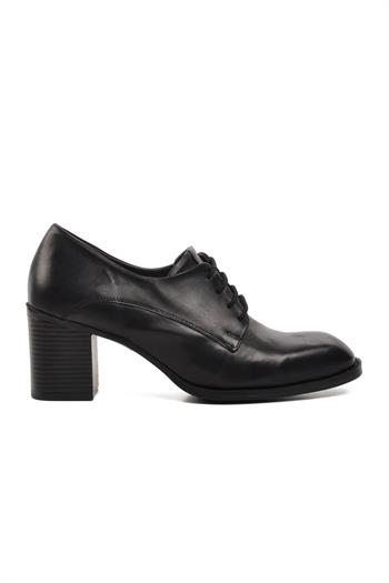 Ayakmod 44275 Siyah Hakiki Deri Kadın Klasik Topuklu Ayakkabı Ayakmod Kadın Topuklu Ayakkabı