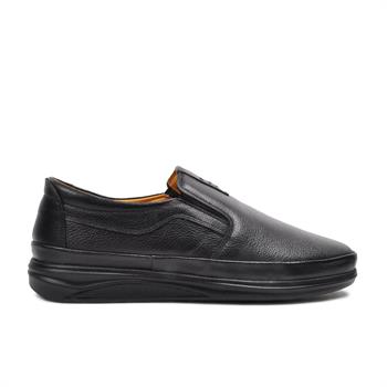 Ayakmod 476 Siyah Hakiki Deri Erkek Günlük Comfort Ayakkabı Ayakmod Erkek Günlük Ayakkabı