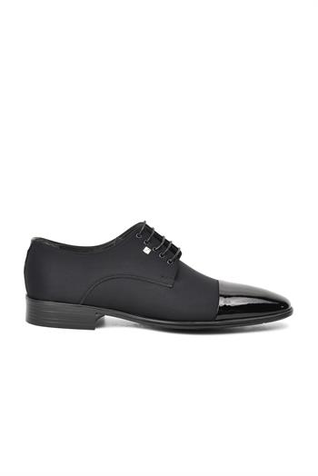 Fosco 2588 Saten-Siyah Rugan Hakiki Deri Erkek Klasik Ayakkabı Fosco Erkek Klasik Ayakkabı