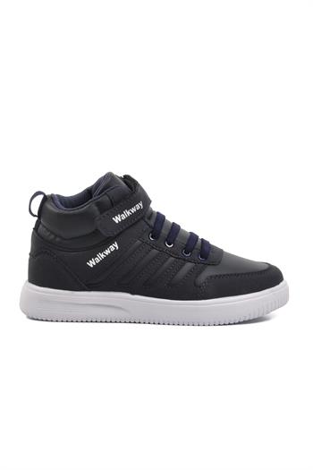 Walkway Mely Hi-F Lacivert-Beyaz Cırtlı Çocuk Hi Sneaker Walkway Çocuk Spor Ayakkabı