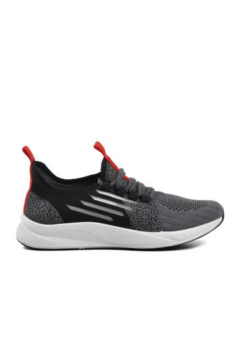 Walkway Ravello Füme-Siyah-Kırmızı Hava Alan Hafif Spor Ayakkabı Walkway Erkek Spor Ayakkabı