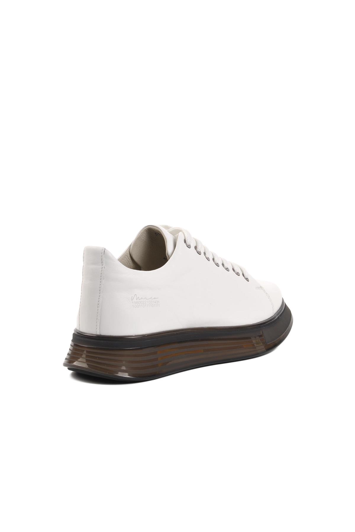 Marcomen 152-15275 Beyaz Hakiki Deri Erkek Casual Ayakkabı MARCOMEN Erkek Günlük Ayakkabı